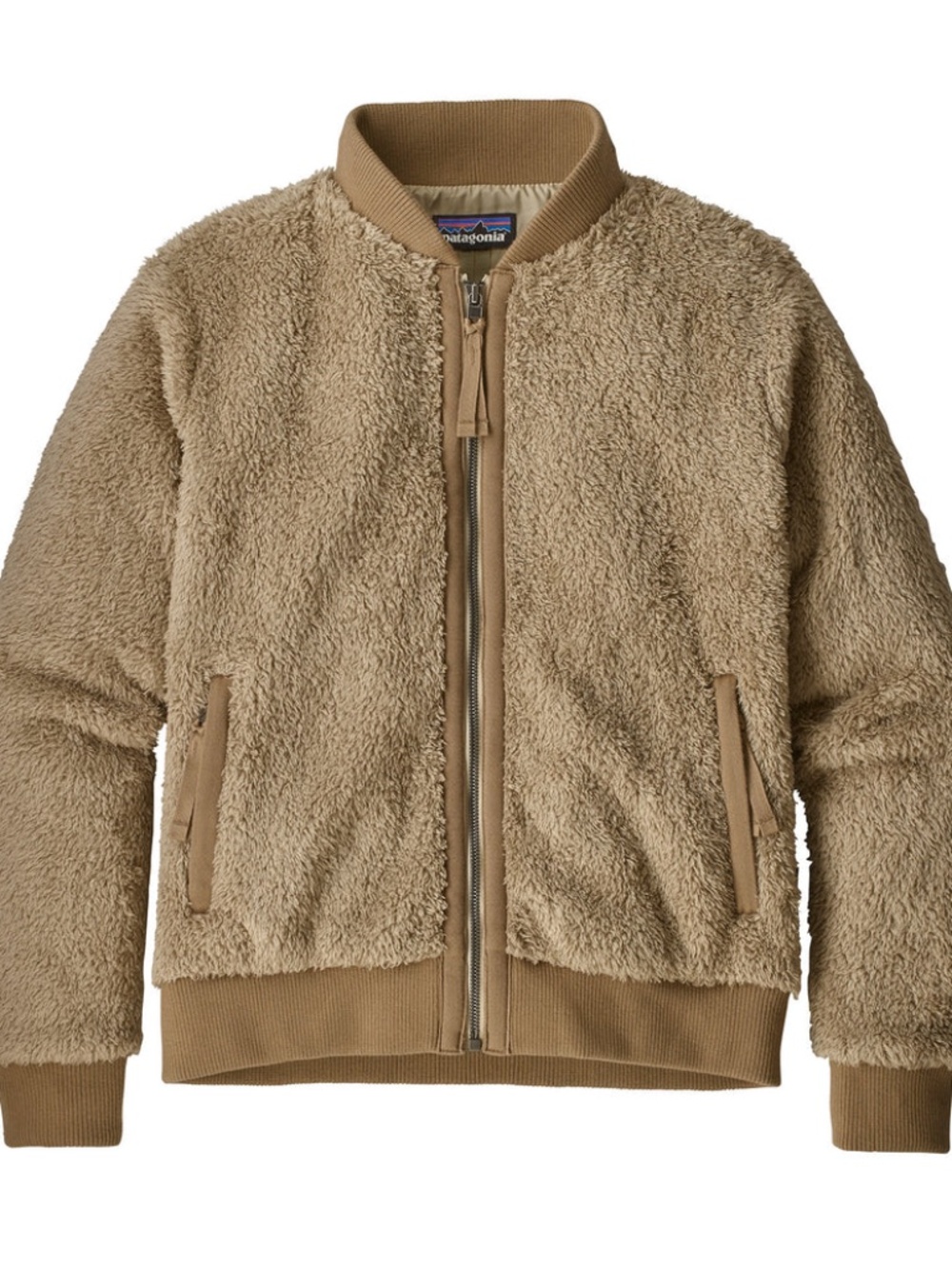 Patagonia Bomber Jacket S Women’s Tan Brown Full Zip High Pile Fleece Los Gatos
